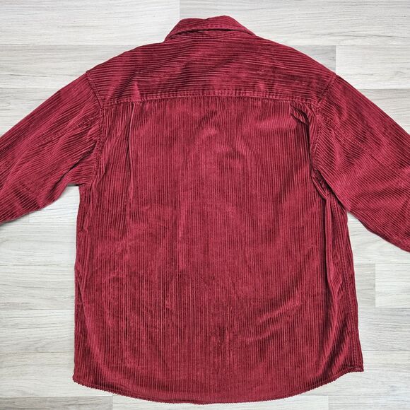 Eddie Bauer Mens Red Corduroy Button Down Shirt Size Large Longsleeve Cotton - Picture 8 of 8